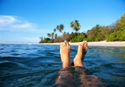 floating in ocean